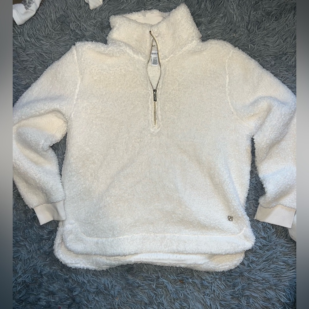 Calvin Klein quarterzip Sherpa pullover size large